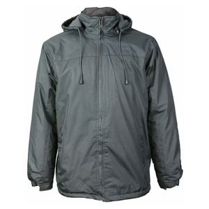 Veste coupe-vent à capuche grande taille personnalisée et abordable pour hommes, design patchwork, imperméable, 100% polyester, couleurs bordeaux et gris - Product Image 3