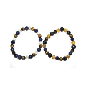 8MM Anxiety Energy Agate Healing Charm <b>Bracelet</b> with Silver/Gold Plating and Crown Shape for Girls and <b>Boys</b> - Product Image 1