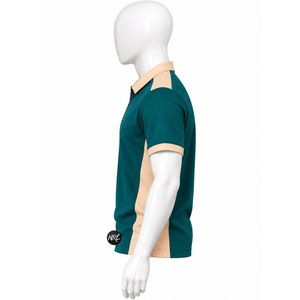 <b>Men's</b> <b>Green</b> Beige Color Blocked Short Sleeve <b>Polo</b> <b>Shirt</b> With Zipper Knitted Fabric Quick Dry Casual Style Premium Quality Trendy - Product Image 6