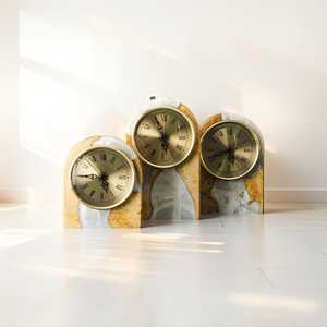 Handmade Wood Amber Resin Desk <b>Clock</b> Elegant Living Room Office Decor - Product Image 4