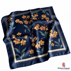 Custom Printed Square <b>Scarf</b> Lightweight Soft Fabric Silk Feel Head <b>Scarf</b> OEM ODM Manufacturer Ireland Custom Fabric Products - Product Image 1