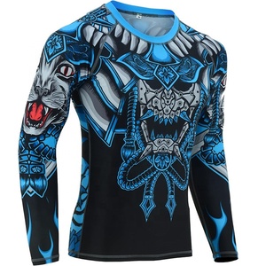 เสื้อรัดกล้ามเนื้อผู้ชายสำหรับ BJJ MMA แขนยาว พิมพ์ลายตามสั่ง OEM แบบระเหิดสีด้วยความร้อน โพลีเอสเตอร์/ไนลอน คุณภาพสูง Fortleo ขายส่ง - Product Image 5