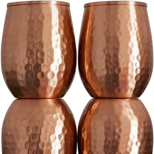 Ensemble de verres en cuivre, exportateur en gros, fournisseur, emballage personnalisé, exportation de verrerie, réutilisable, durable, fabricant, Inde - Product Image 1