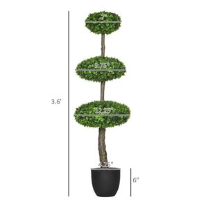 Set di 2 Alberi Artificiali di Bosso Topiario da 110 cm con Vasi, Decorazione Finta per Casa, Ufficio e Soggiorno, per Uso Interno - Product Image 3
