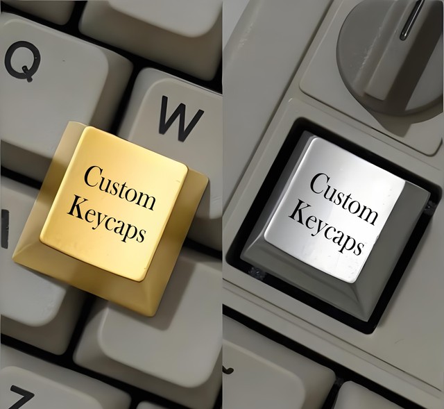 Custom Laser Engraved R4 Zinc Aluminum Alloy Plated Metal Personalized Keycaps for Custom Mechanical Keyboards