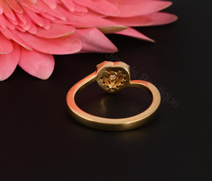 Heart Diamond Ring 0.25 Ct <b>Cluster</b> Engagement Romantic Gold Promise Dainty Minimal Bridal Jewelry - Product Image 4