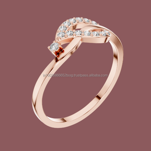 Bague de fête élégante 14K en argent bijoux CZ - Product Image 1