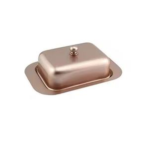 Recipiente metálico para mantequilla con tapa para el desayuno, contenedor para guardar mantequilla para la encimera de la cocina o la mesa de comedor. - Product Image 2