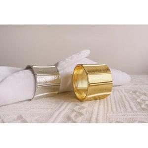 Silver Round Leaf Napkin Ring <b>Set</b> of 2 Best For Gifting Eco Friendly Dishwasher Safe Handmade Brass Napkin Rings For Sale - Product Image 4