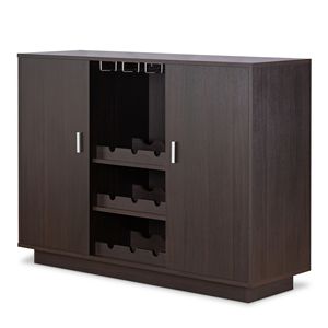 Mobile Bar Elegante a 2 Ante per Conservazione Vini, Stile Espresso - Product Image 3