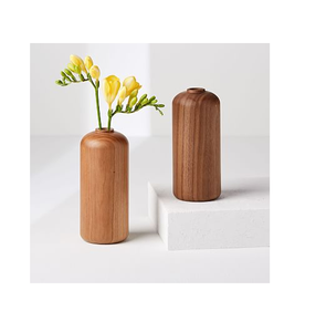 High Quality Wood Flower Vase Arrangement With Dried Flowers Minimalist Tabletop Decor Natural Material 8-12 Inch Diameter - Product Image 2