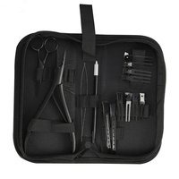 Kit d'outils professionnels en acier inoxydable de qualité supérieure pour extensions capillaires, 10 pièces, avec outil pour micro-anneaux et pince à bandes adhésives, logo personnalisé accepté
