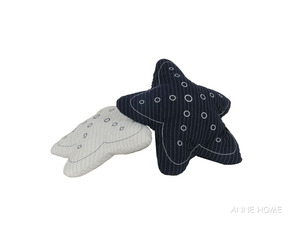 Anne Home - Star Pillow - <b>White</b> Set of 2 Decorative <b>Throw</b> Pillows for Sofa Home Decor 30.48Lx30.48Wx11.43H cm - Product Image 2