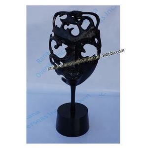Masque facial traditionnel en gros Statue Masque décoratif en aluminium en métal Sculpture pour restaurant hôtel café et plus - Product Image 4