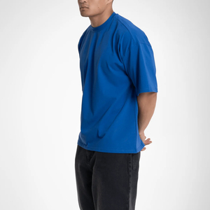 เสื้อยืดคอตตอนวินเทจทรงบ็อกซี่สไตล์สตรีทแวร์ ล้างสีแบบแอซิดวอช ทรงปกติ แขนสั้น เสื้อยืดเปล่าสำหรับผู้ชาย เสื้อลำลอง สั่งทำขายส่งได้ - Product Image 1