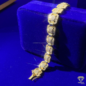 <b>Mens</b> VVS Moissanite Diamond in 925 Sterling Silver <b>Bangles</b> New Fashion 18K Gold Plated Original Custom Design Tennis Bracelets - Product Image 2