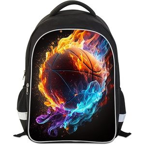 Sac à dos de sport en polyester imprimé basketball, fermeture éclair, imperméable, sac de gym, sac de fitness extérieur, sac d'école pour adolescents, voyage sportif - Product Image 1