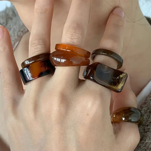 Hot Sale Trendy Resin Finger <b>Ring</b> Natural Gift Party - Product Image 4
