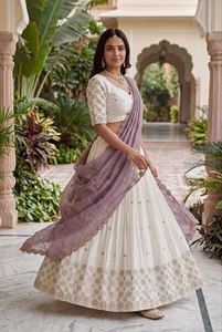 Conjunto de Saree de Seda Bordado para Mujer, Lehenga Choli, Ropa Étnica India y Pakistaní para Bodas y Fiestas - Product Image 4
