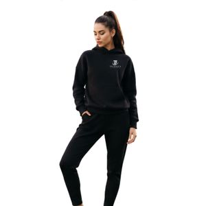 Women's <b>Black</b> <b>Hoodie</b> and Jogger Pants Two Piece Casual Athletic Tracksuit Set - Product Image 4