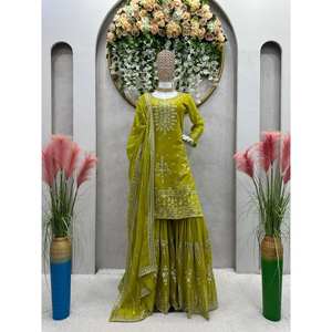 Mono de fiesta de trabajo con hilo y secuencia Top-Bottom y Dupatta para un aspecto elegante - Product Image 4