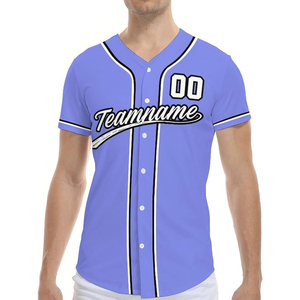 Maillots de baseball/softball brodés 100% polyester respirant à séchage rapide à manches courtes unisexe pour adultes personnalisables avec les noms d'équipes - Product Image 6