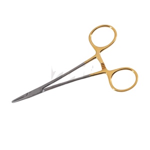 Halsey Needle Holder <b>Tungsten</b> Carbide Surgical Stainless Steel Medic Instruments Suturing Dental Veterinary Medical 14cm Curved - Product Image 1