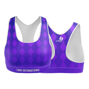 High Quality Women's Oversized Racerback Padded Printed Front Yoga Gym Fitness <b>Bras</b> Tops with High Support - Product Image 6