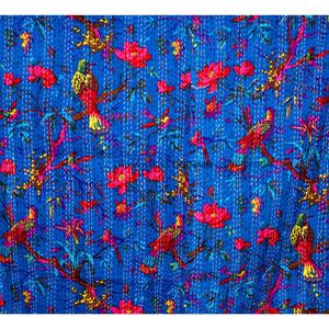 Couvre-lit Kantha imprimé réversible fait main, vintage, écologique, toutes saisons, double taille, 100 % coton biologique - Product Image 2