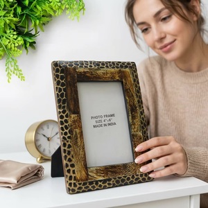 Handmade Wooden Photo <b>Frame</b> 4x6 Inches Rectangle Tabletop Decor Made In India - Product Image 2