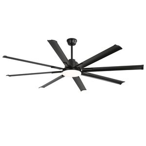 Ventilatore da Soffitto LED Moderno Nero da 72 Pollici con Motore DC e Telecomando Intelligente, 6 Velocità del Vento per Soggiorno - Product Image 2