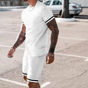 Customized Summer 2 Piece Tracksuit Short Set Printed Short Sleeve cotton Summer <b>t</b> Shirt Shorts Set for Men - Product Image 1