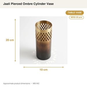 Handmade Brass & Steel Ombre Cylinder <b>Vase</b> 10 cm Dark to <b>Gold</b> Home Decor Wedding Hotel - Product Image 4