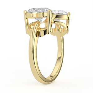 Anillo de Oro Amarillo Sólido de 14K y 18K con Diamante Cultivado en Laboratorio, Corte Corazón, Motivo de Lazo, Nudo Delicado, Joyería de Moda con Diseño Caprichoso - Product Image 4