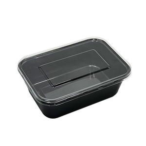 Conteneur de stockage alimentaire rectangulaire en plastique avec couvercle orange, matériau PP, vaisselle de qualité alimentaire - Product Image 5