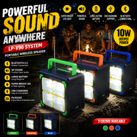 Système LP-V96, haut-parleur solaire sans fil avec antenne, lumière LED d'urgence pour le camping en plein air, boombox haute puissance 10W, vente en gros