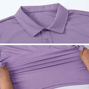 เสื้อกอล์ฟผู้ชายแบบถักเนื้อผ้าทึบ แขนสั้น น้ำหนักเบา ระบายอากาศได้ดี แห้งเร็ว มีกระเป๋า - Product Image 4