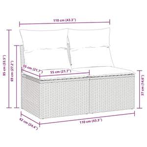 Ensemble de canapés de jardin noir et blanc crème - Product Image 6