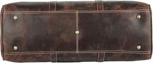 Bolsa de Viaje de Fin de Semana Unisex de Cuero, Gran Capacidad, Cierre de Cremallera, Estilo Vintage, Asa Suave - Product Image 4