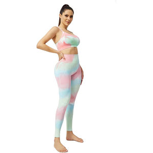 Ensemble athleisure femme asymétrique sans couture avec leggings taille haute et brassière de sport pour la gym et le yoga - Product Image 1