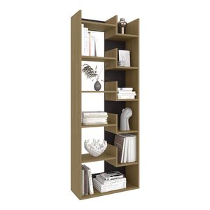 Clover 67\" Tall Free-standing 6 Tier Dark <b>Walnut</b> <b>Bookcase</b> for Home Office & Living Room Storage Cabinet Bookshelf - Product Image 6