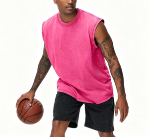 Camisetas sin mangas de algodón grueso, tejido cómodo, transpirable y duradero para hombre - Product Image 3