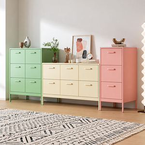 Commode moderne multi-tiroirs, coffre de rangement coloré, organisateur d'espace pour la chambre, le salon, l'entrée, meubles de maison - Product Image 3
