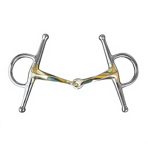 Riaz Jamal Nuevo Bocado Integral de Acero Inoxidable con Diseño de Cuadros Completos para Entrenamiento de Caballos Western/Equestrian, Plata Alemana - Product Image 5