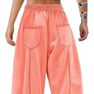 Women High Quality Cargo Sweatpants Wide Leg Pants High Waist <b>Drawstring</b> Casual Loose Fit Streetwear - Product Image 6