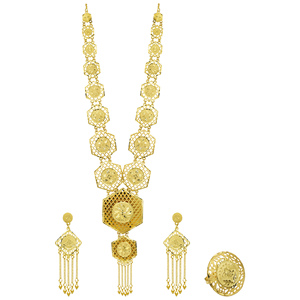 Juego de Joyería Largo de Diseño Turco en Oro Laminado de 14K, 18K y 24K al por Mayor, Conjunto de Joyería Nupcial Tradicional, Estilo Dubái, Joyería de Moda - Product Image 2