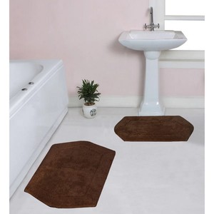 Juego de Alfombrillas de Baño de Algodón, 2 Piezas, Color Marrón Sólido, Rectangulares, Estilo Clásico, Base Antideslizante de Goma, Lavables a Máquina, para Uso Doméstico - Product Image 5
