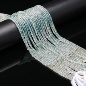 AAA + perles de rondelle à facettes ombragées en aigue-marine naturelle 4mm perles ombragées en aigue-marine - Product Image 2