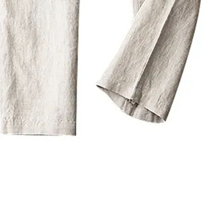 Pantalon cargo beige en lin/coton pour homme, taille élastique, décontracté, léger, pour le printemps - Product Image 2