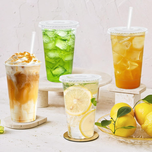 Vasos de Plástico Desechables Biodegradables, Resistentes al Agua y Ecológicos, con Tapas, en Paquete a Granel, Estilo Simple para Fiestas, Libres de BPA, Marcas Personalizadas OEM - Product Image 1